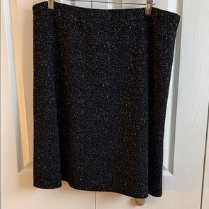 Margaret M Black and White Speckled A-Line Skirt